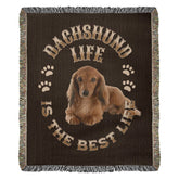 Dachshund Heirloom Brown Blanket: Premium Quality Wiener Dog Throw, Gift For Her, Gift For Him, Birthday, Mother's Day, Father's Day, Christmas | Paws Up Life, LLC